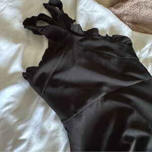 Black Ruffle Midi Dress